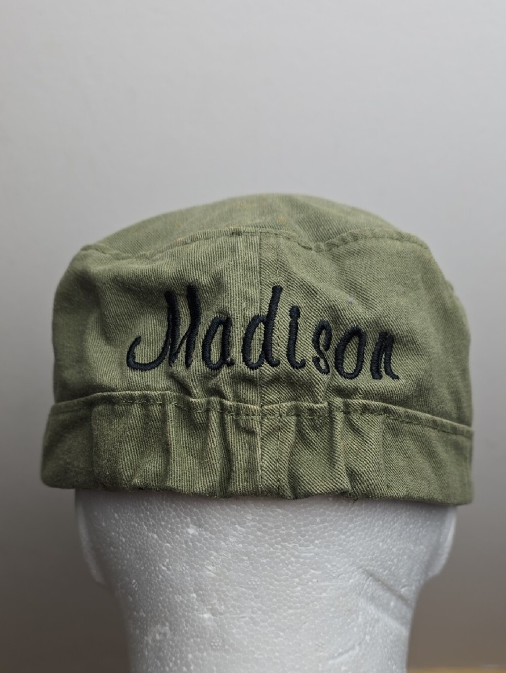 Personalized Disney Olive Green Cap w/ Pink Mickey Patches & "Madison" On Back - Picture 3 of 8